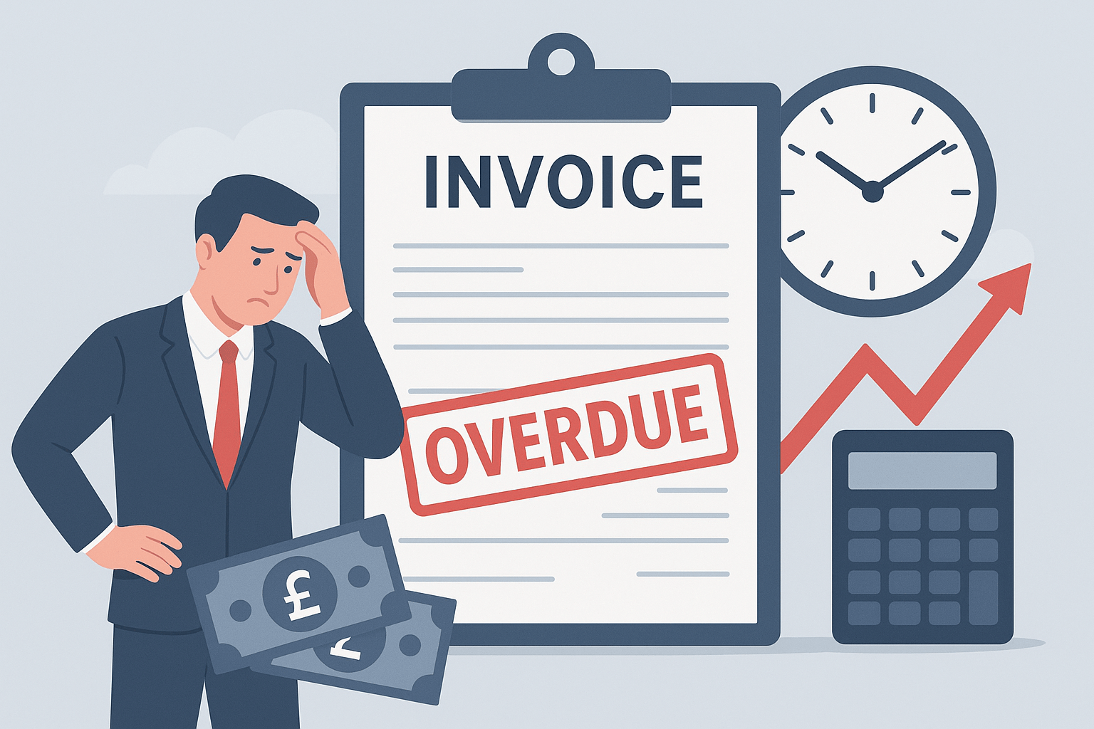 Overdue invoice management illustration